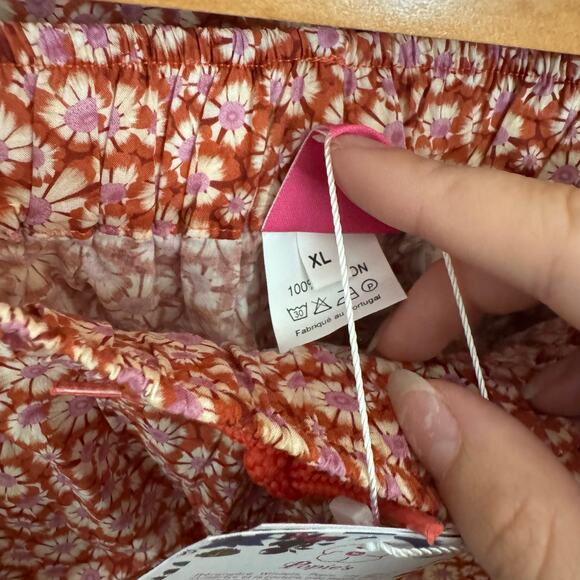 NWT POPIES BOUTIQUE Set With Liberty Fabric Orange and Pink Size M/XL light - Picture 6 of 8